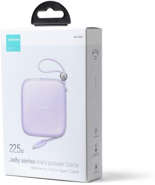 POWERBANK Joyroom Jelly Series JR-L002 10000mAh 22.5W PD QC Z KABLEM 1x USB-A 1x USB-C FIOLETOWY