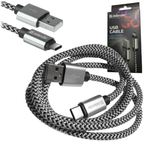 KABEL DEFENDER USB AM-TYPE C 1,0m 2.1A BIAŁY