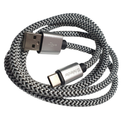 KABEL DEFENDER USB AM-TYPE C 1,0m 2.1A BIAŁY