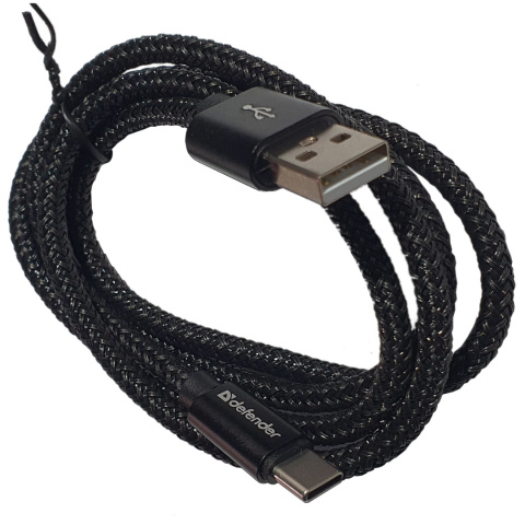 KABEL DEFENDER USB AM-TYPE C 1,0m 2.1A CZARNY