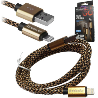 KABEL DEFENDER USB-LIGHTNING 1,0m 2.1A ZŁOTY