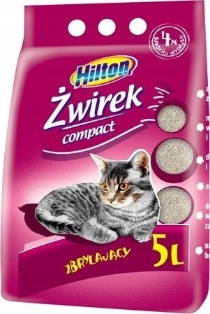 HILTON Żwirek Bentonit Compact zbrylający+trawa 5L