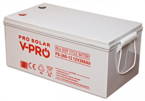 AKUMULATOR VOLT POLSKA DEEP CYCLE VPRO SOLAR 12V 260AH VRLA BEZOBSŁUGOWY