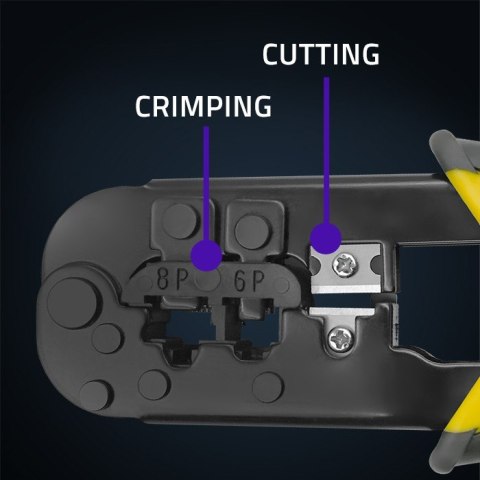 Qoltec Narzędzie do cięcia i zaciskania kabli Ethernet 8P 6P