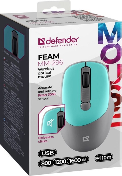 MYSZ DEFENDER FEAM MM-296 RF SILENT MINT