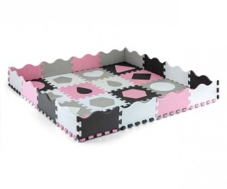 Mata piankowa puzzle Jolly 4x4 Shapes - Pink Grey