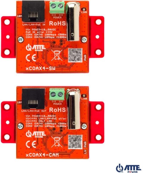 Zestaw aktywnych konwerterów do transmisji Ethernet oraz PoE xCOAX4-SET