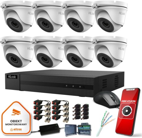 Zestaw monitoringu Hilook by Hikvision 8 kamer 2MPx TVICAM-T2M