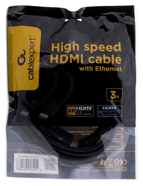 Kabel GEMBIRD CC-HDMI4-10 (HDMI M - HDMI M; 3m; kolor czarny)