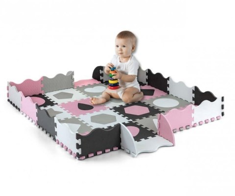 Mata piankowa puzzle Jolly 4x4 Shapes - Pink Grey