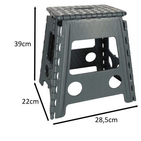 Stołek taboret składany antypoślizgowy 39cm ciemny szary