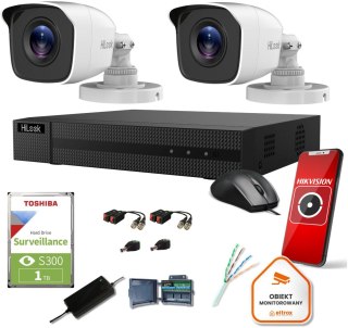 Zestaw monitoringu Hilook by Hikvision 2 kamer 2MPx TVICAM-B2M z dyskiem 1TB