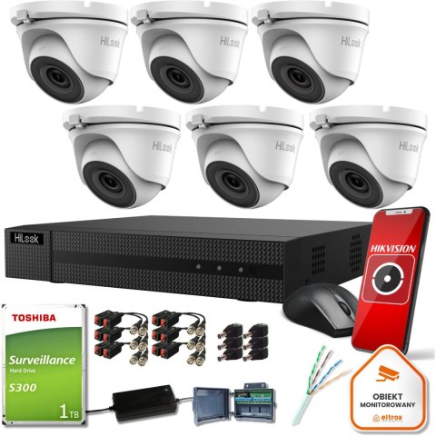 Zestaw monitoringu Hilook 6 kamer 5MPx TVICAM-T5M z dyskiem 1TB