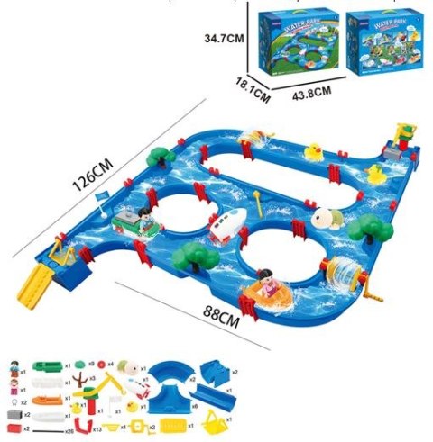 Tor wodny plastikowy zabawka ogrodowa 89 elementów