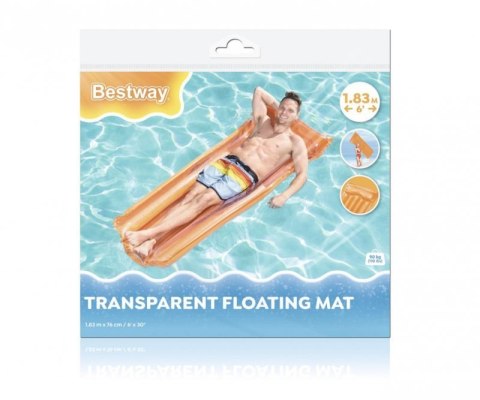 Bestway 44013 Dmuchany materac plażowy Przezroczysty Pomarańczowy 1.83m x 76cm