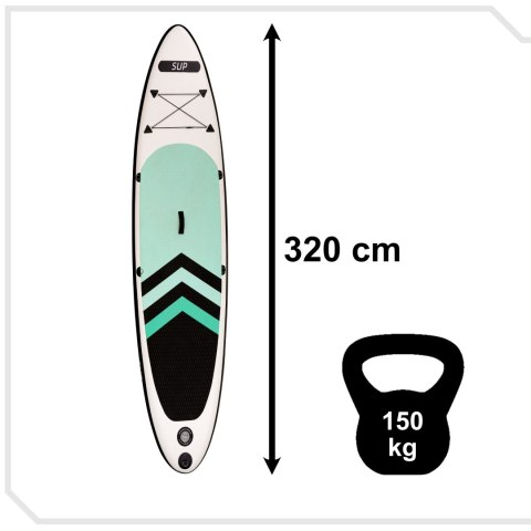 SUP Deska pompowana z akcesoriami miętowa 320cm 150kg