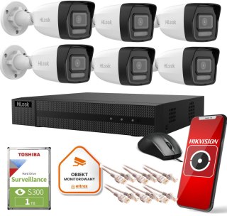 Zestaw monitoringu Hilook 6 kamer IP IPCAM-B4-30DL dysk 1TB