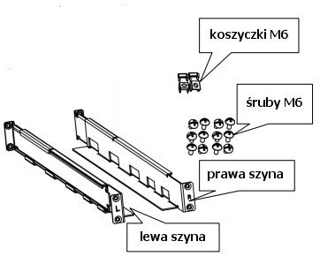 SZYNA MONTAŻOWA DO SZAF 19" PowerWalker DLA UPS VFI