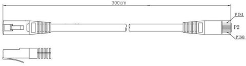 PATCHCORD U/UTP KAT.5E 3m SZARY