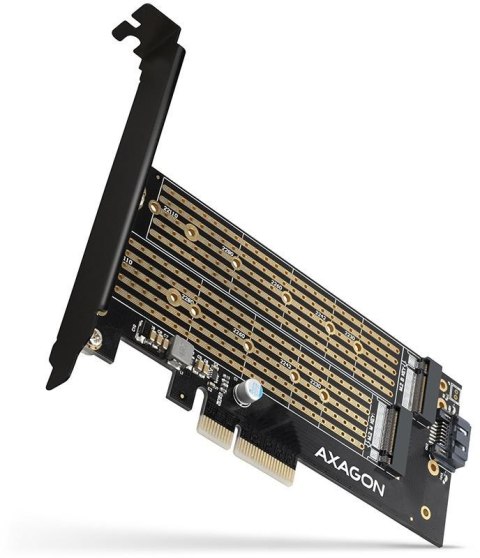 Adapter Axagon PCEM2-D PCIe NVME + SATA M.2