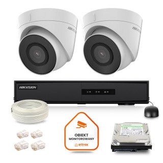 Zestaw Monitoringu IP HIKVISION 2 Kamer Kopułkowych 4Mpx