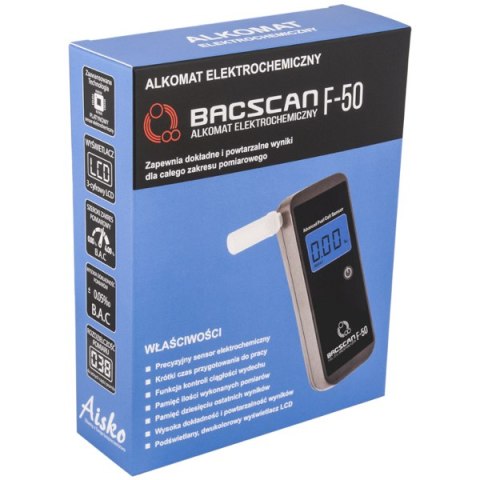 Alkomat BACscan F-50 elektrochemiczny. Kalibracja 24mc - 10 lat gwarancji.