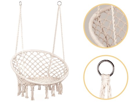 Fotel wiszący Boho huśtawka ogrodowa z poduszką Fotel wiszący Boho huśtawka ogrodowa z poduszką