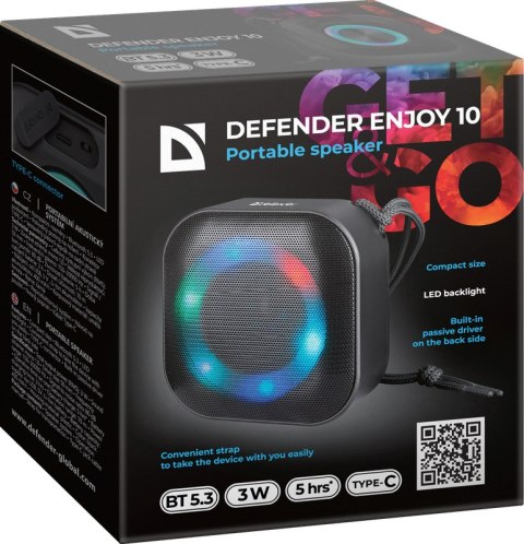 GŁOŚNIK DEFENDER ENJOY 10 BLUETOOTH 3W CZARNY