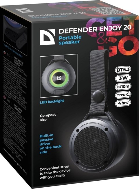 GŁOŚNIK DEFENDER ENJOY 20 BLUETOOTH CZARNY