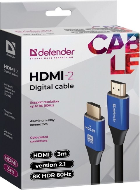 KABEL DEFENDER HDMI-HDMI 3,0m M/M v2.1 8K