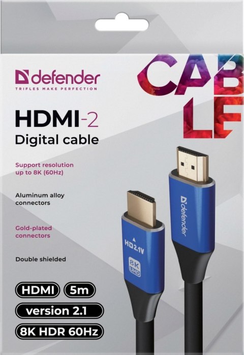 KABEL DEFENDER HDMI-HDMI 5,0m M/M v2.1 8K