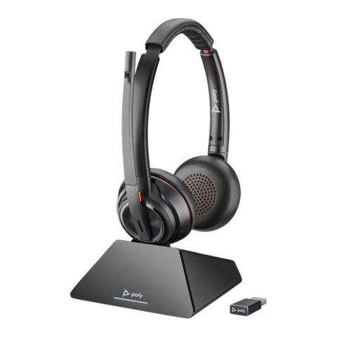 Słuchawki bezprzewodowe z mikrofonem Poly Savi 8220 UC M USB-A Headset czarne