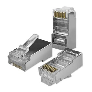 Wtyk QOLTEC przelotowy złącze RJ45 | CAT5e | FTP | Pass Through | Pozłacane styki | 100 sztuk