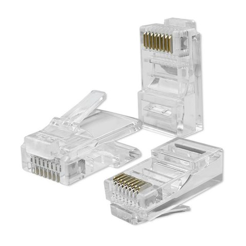 Wtyk QOLTEC przelotowy złącze RJ45 | CAT5e | UTP | Pass Through | Pozłacane styki | 100 sztuk