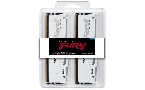 KINGSTON DDR5 32GB 6000MHz CL40 FURY BEAST WHITE RGB XMP KITx2