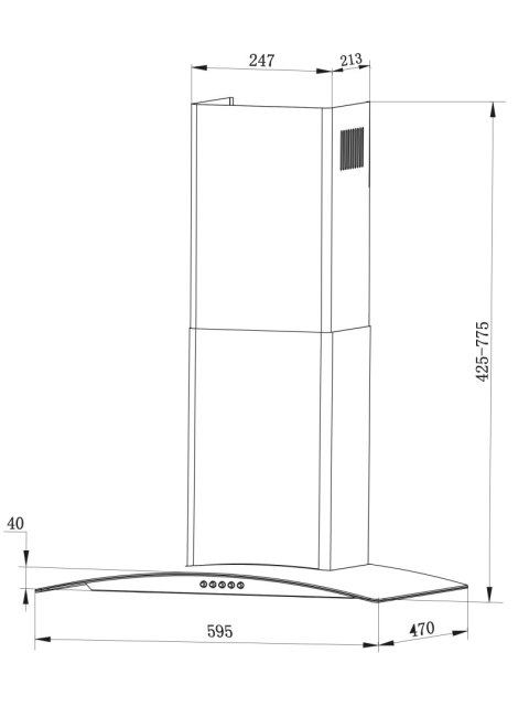 Okap kuchenny kominowy 60 cm Berdsen BT-201