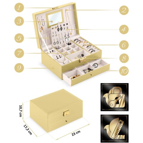 Szkatułka na biżuterię MS-709 Massido - złota