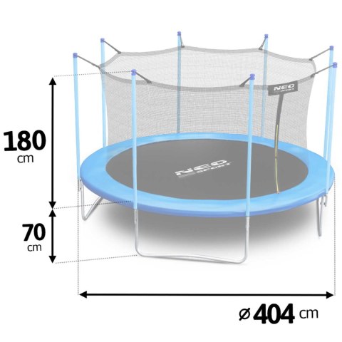 Trampolina ogrodowa 13ft/404cm z siatką wewnętrzną i drabinką Neo-Sport + maszyna do baniek GRATIS Trampolina ogrodowa 13ft/404cm z siatką wewnętrzną i drabinką Neo-Sport + maszyna do baniek GRATIS