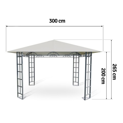 Beżowy pawilon ogrodowy 3x3m 4934