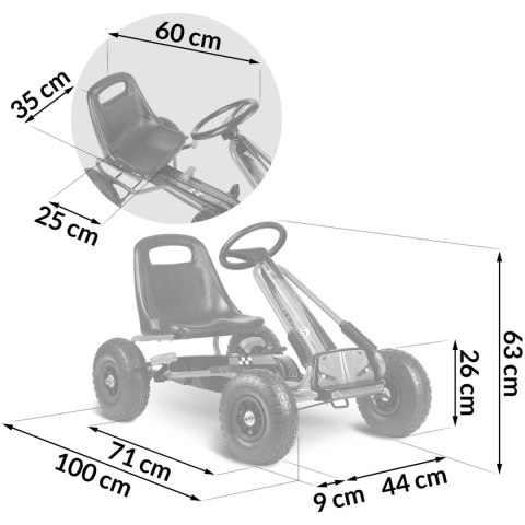 Gokart dziecięcy na pedały RK-594 czerwony