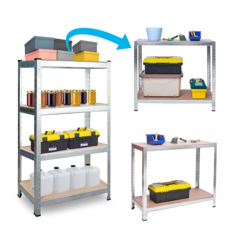 Regał metalowy magazynowy zestaw 2 szt. 174 x 80 x 40 cm Plonos PL-701 Regał metalowy magazynowy zestaw 2 szt. 174 x 80 x 40 cm Plonos PL-701
