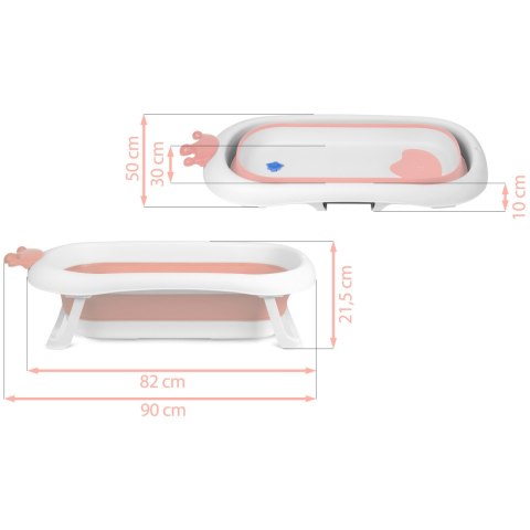 Wanienka dla niemowląt z poduszką RK-280 biało-różowa