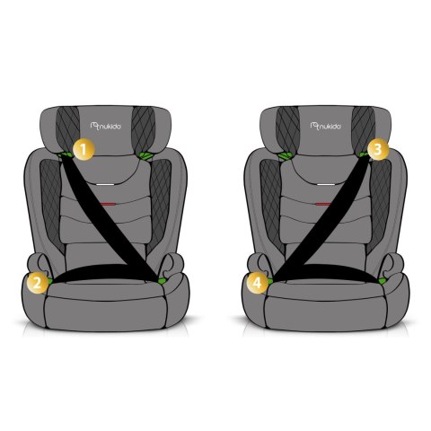 Fotelik samochodowy Nukido Louis czarny 15-36 kg ISOFIX