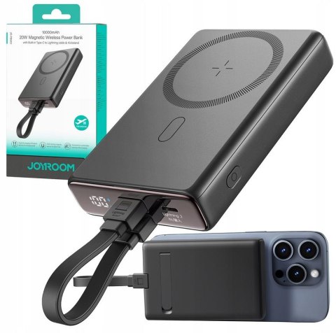 Powerbank Joyroom JR-PBM01 10000mAh 20W 1x USB-C 2x Lightning czarny + kabel