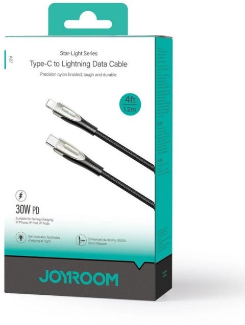 KABEL USB-C / Lightning Joyroom Star-Light Series SA27-CL3 120cm 30W W OPLOCIE CZARNY