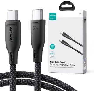 KABEL USB-C / USB-C Joyroom SA34-CC3 100cm 60W 5A PD W OPLOCIE CZARNY