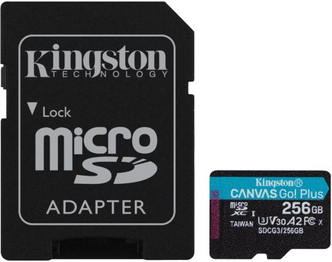 Karta pamięci Kingston Canvas Go Plus microSD 256GB 170/90MB/s Adapter