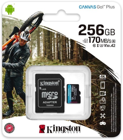 Karta pamięci Kingston Canvas Go Plus microSD 256GB 170/90MB/s Adapter