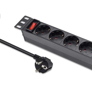 Listwa zasilająca Qoltec PDU do RACK 10" | 1U | 16A | 4xSCHUKO | 1.8m