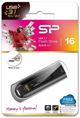 Pendrive Silicon Power Blaze B21 16GB USB 3.0 / USB 3.1 Black